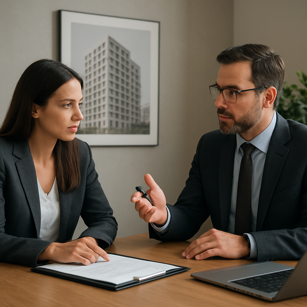 Incontro tra professionisti di una società immobiliare